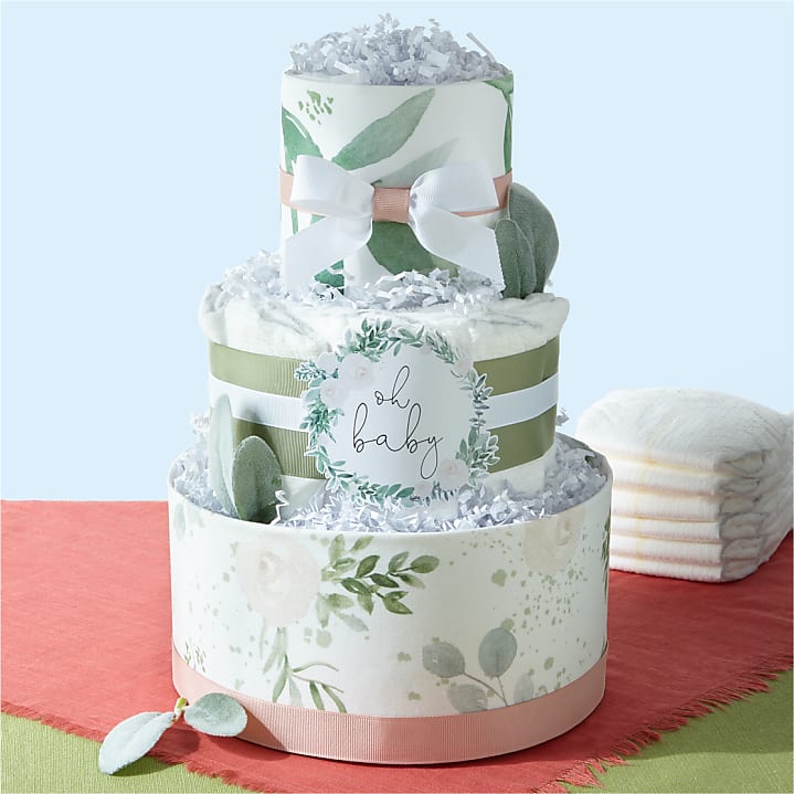 product image for Floral Greenery Diaper Cake