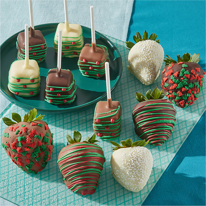 product image for Holiday Belgian Chocolate Covered Strawberries and Mini Cheesecake Pops